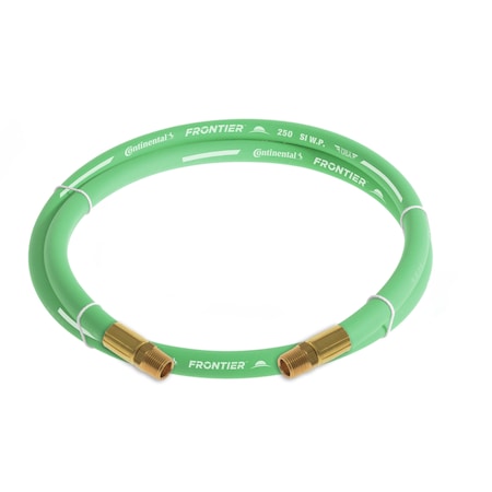 Continental 3/8" x 5' Green EPDM Rubber Air Hose, 300 PSI, 1/4" MNPT x MNPT HZG03830-05-13